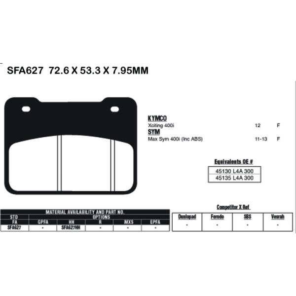 EBC EBC Brake Pads SFA627HH